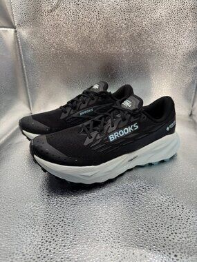 W9.5 M8 Brooks Cascadia 19 GTX Black/Ebony/Blue Trail Running Shoes 1204451B010
